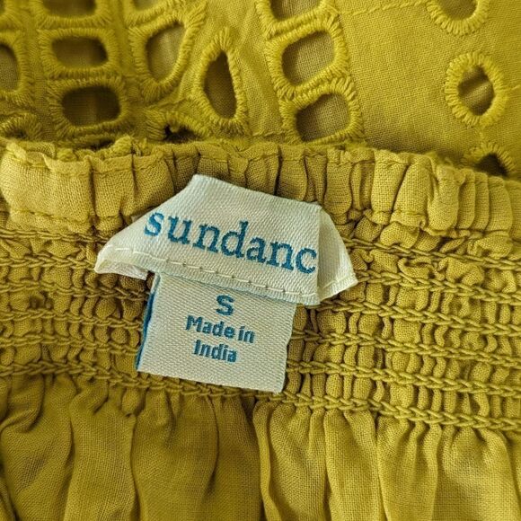 Sundance Eyelet Top S Cottagecore Coastal Boho Hippie Countryside Tropical - Picture 2 of 10